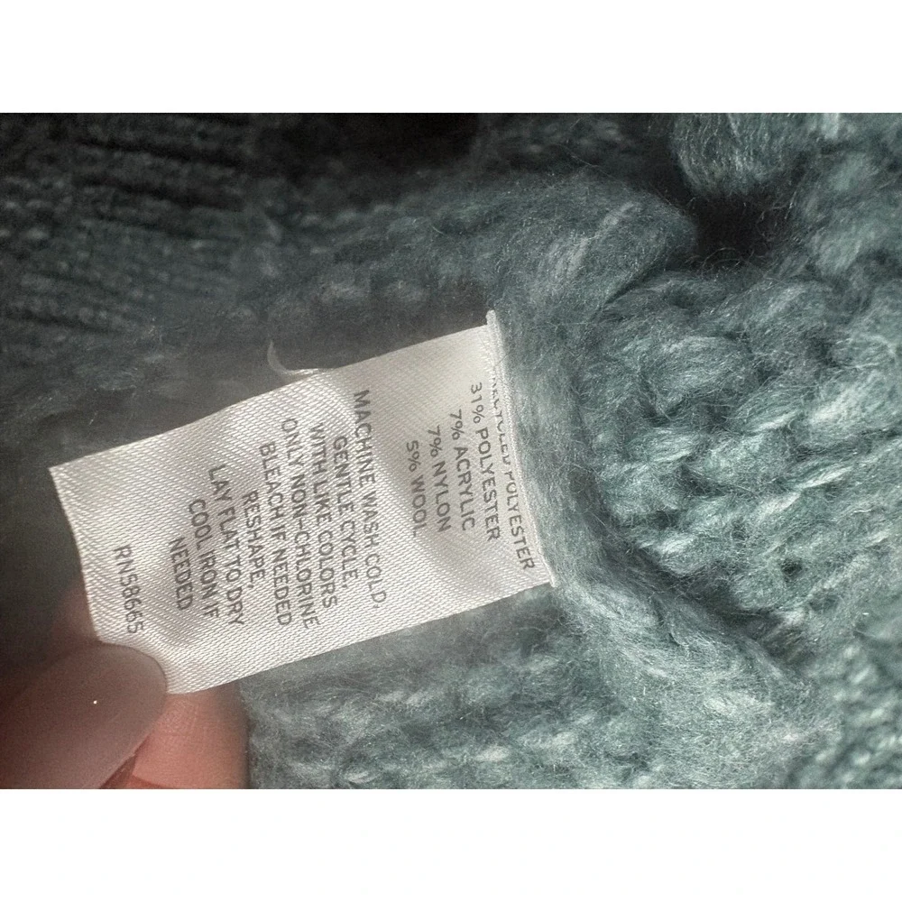 BP Nordstrom Teal Blue Cable‎ Knit Oversized Button Front Cardigan Sweater NEW